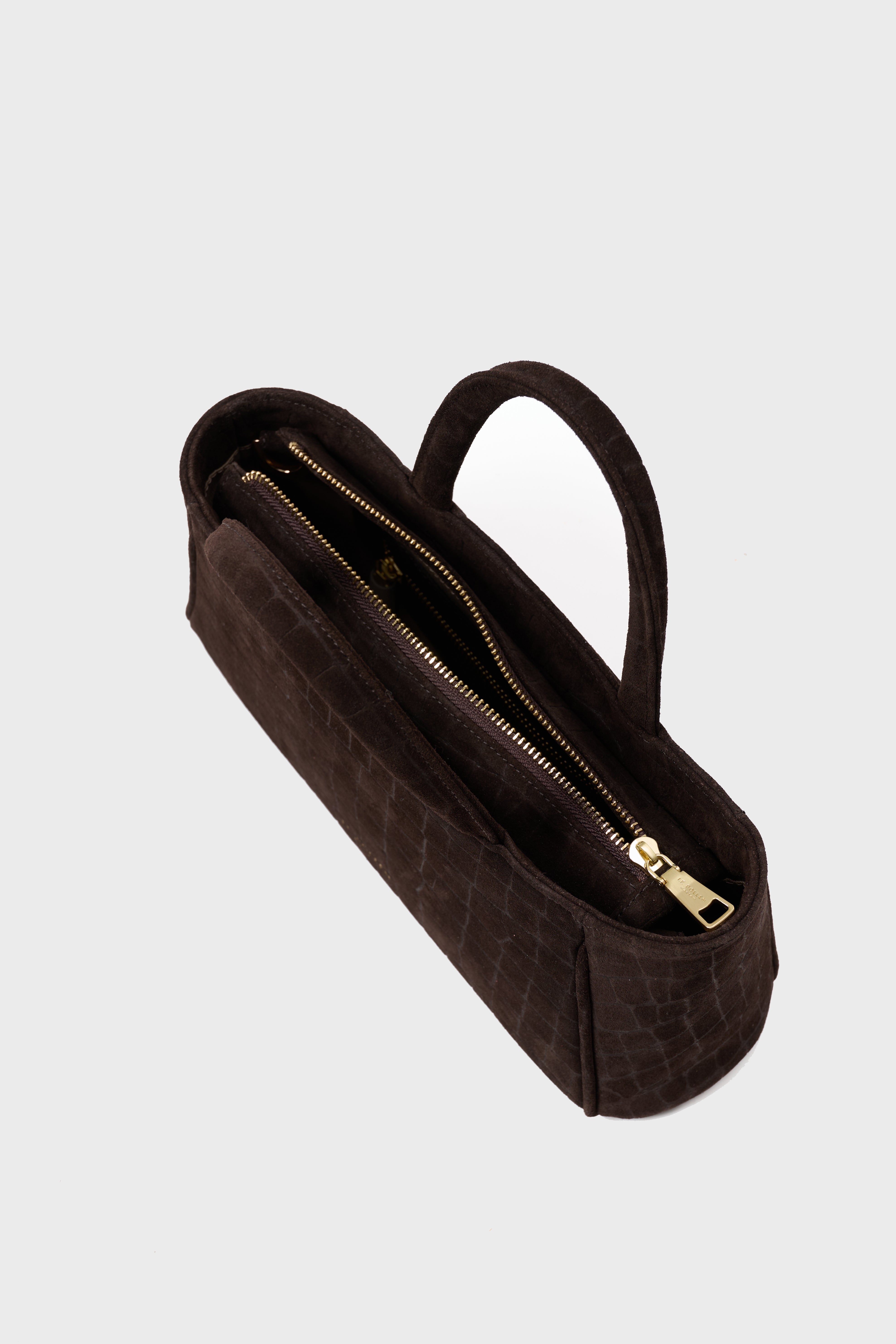 Mia Handbag Croco Suede