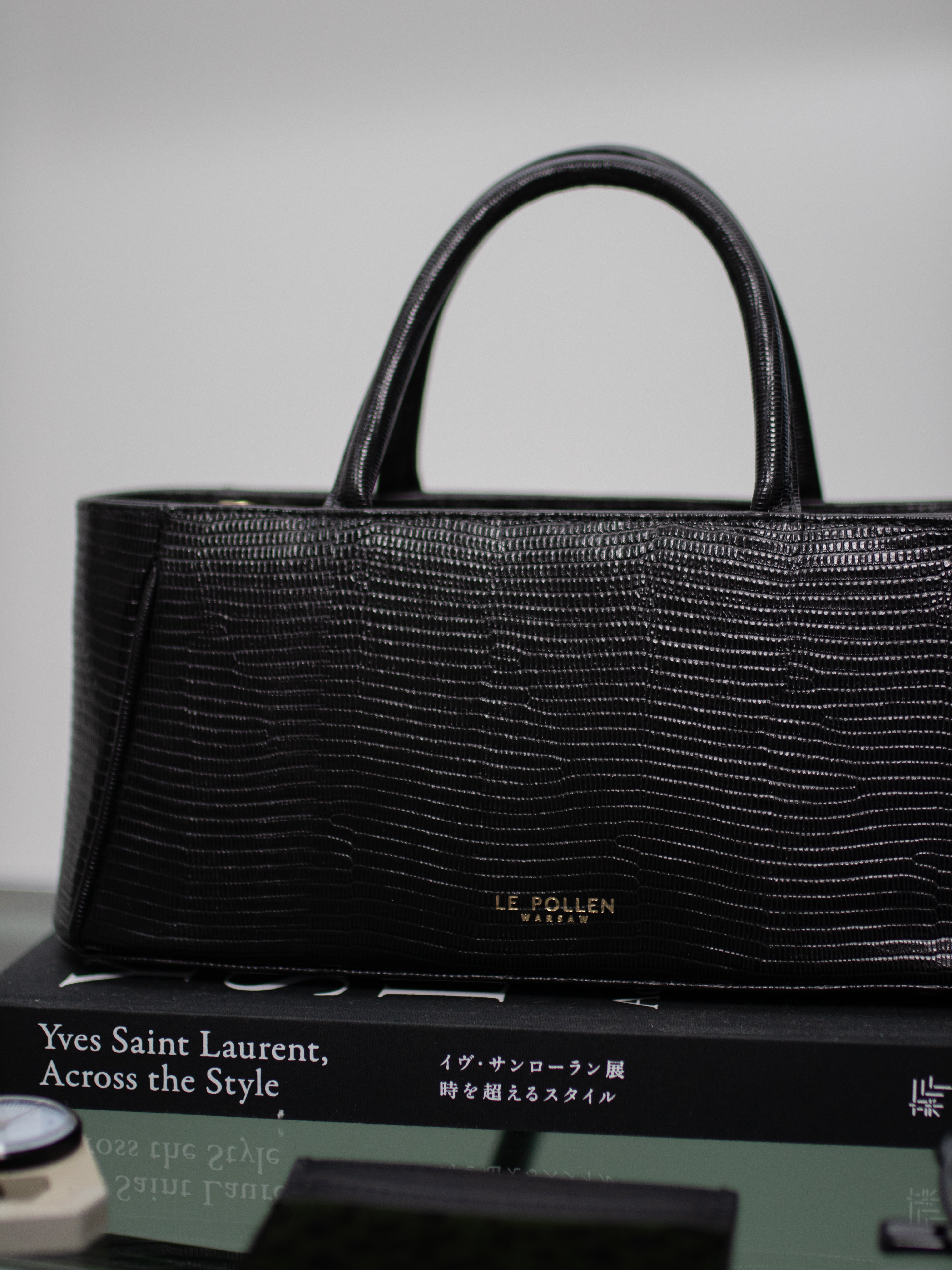 Mia Handbag Black Lizard