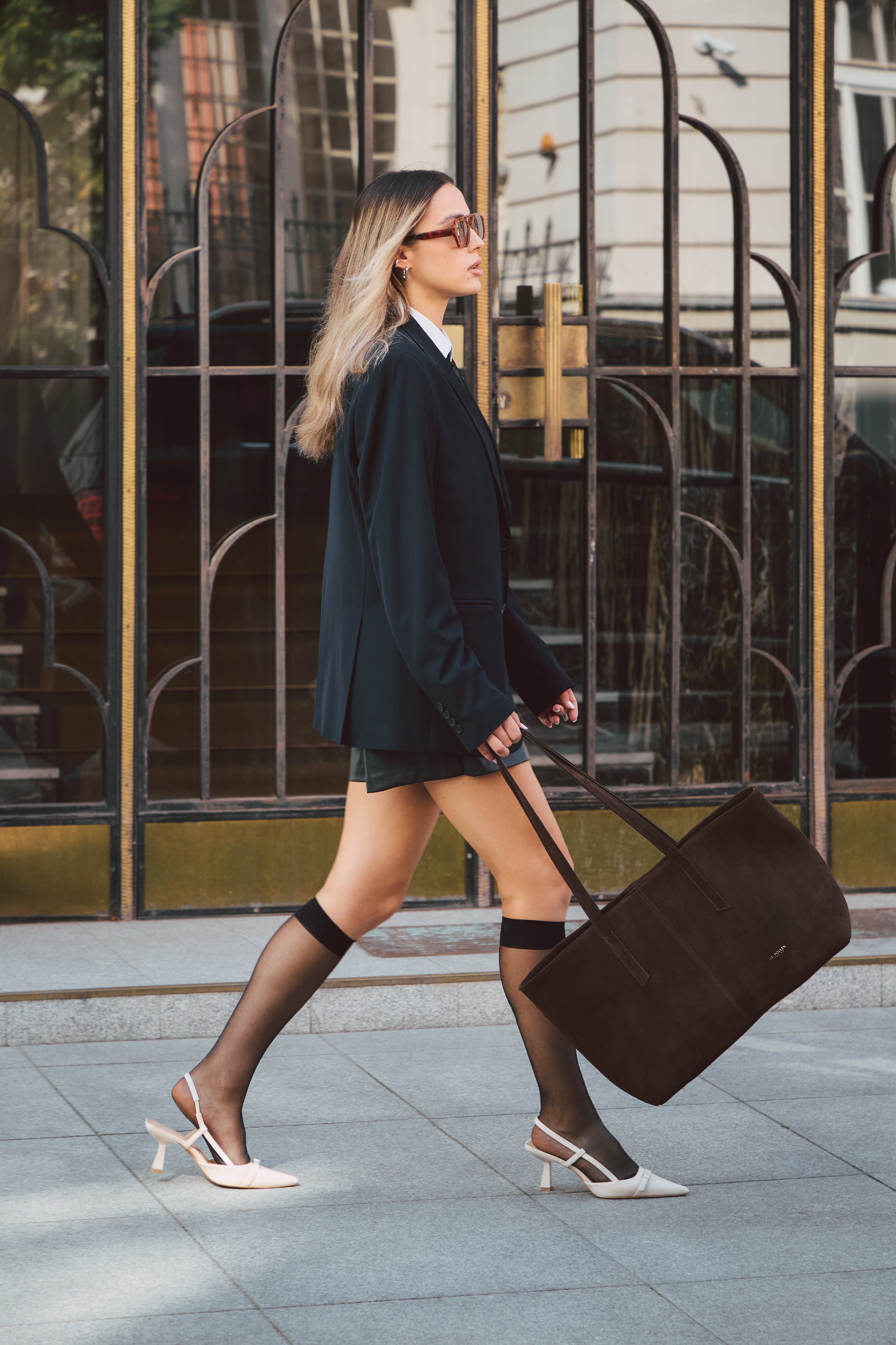 Noam Large Chocolate Suede