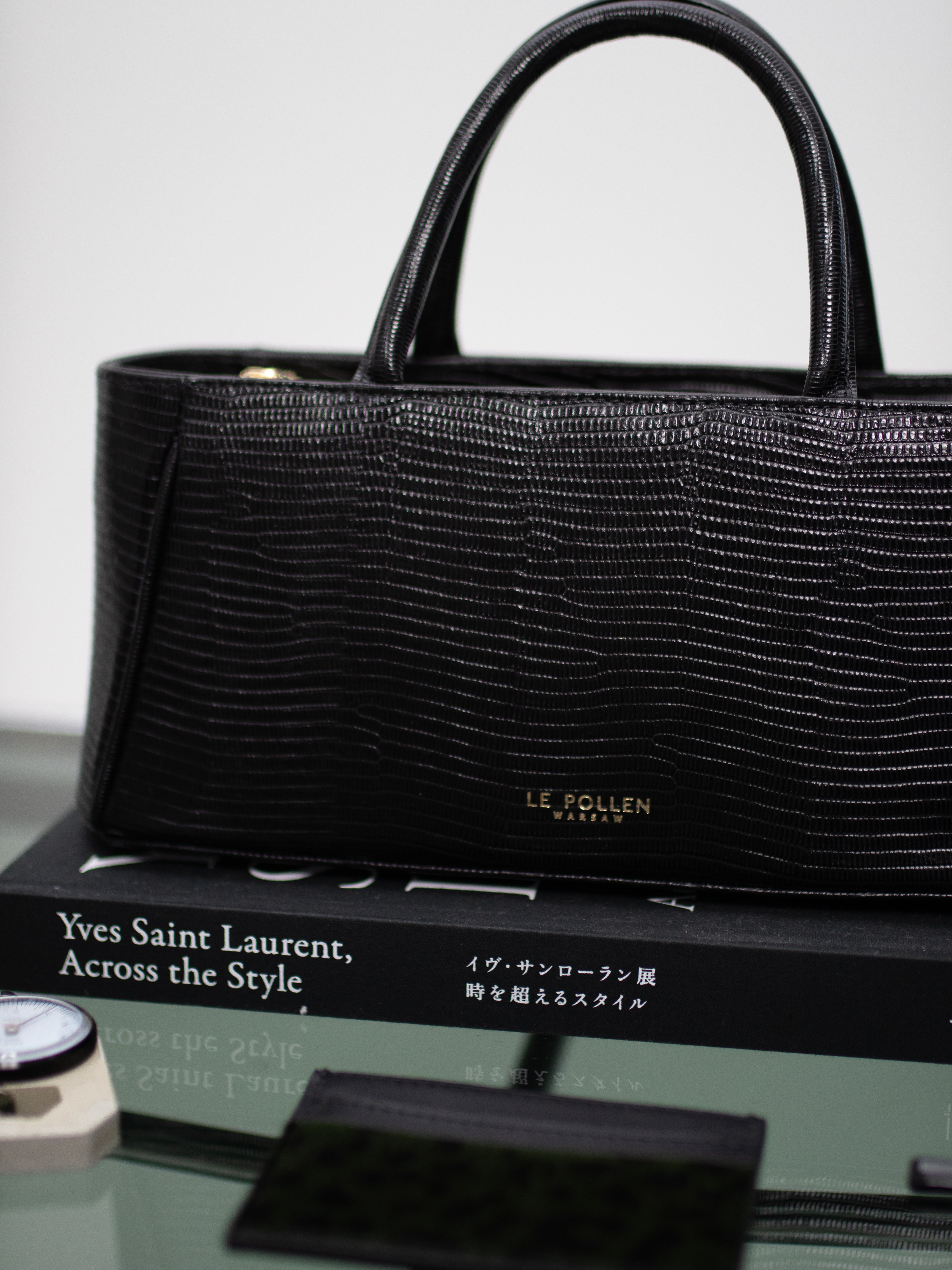 Mia Handbag Black Lizard