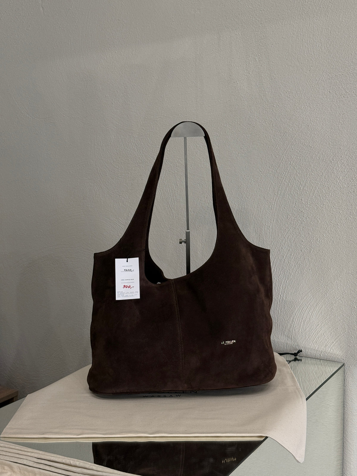 Easy Tote Chocolate Suede Sample Sale