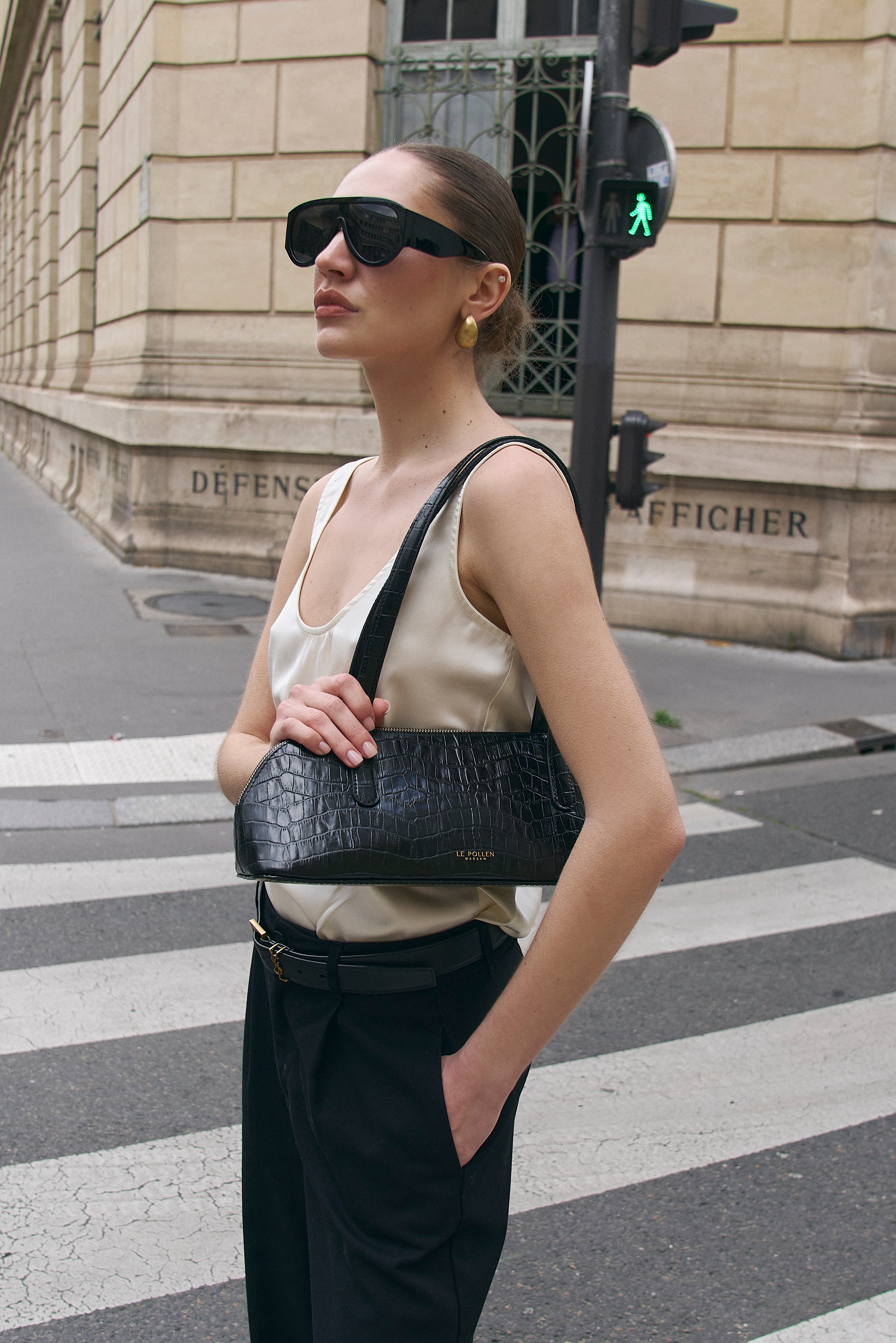 Cassie Black Crocodile