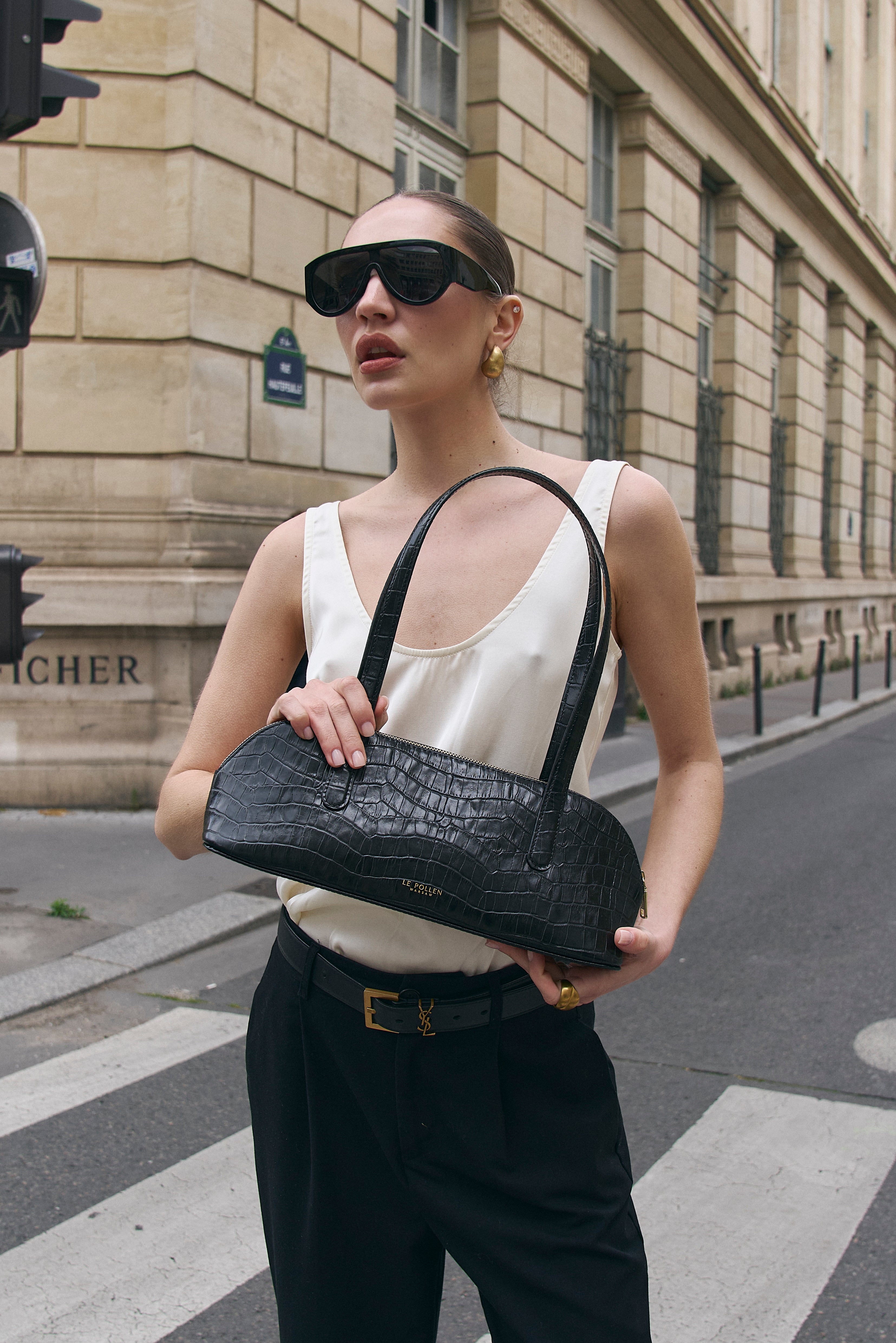 Cassie Black Crocodile