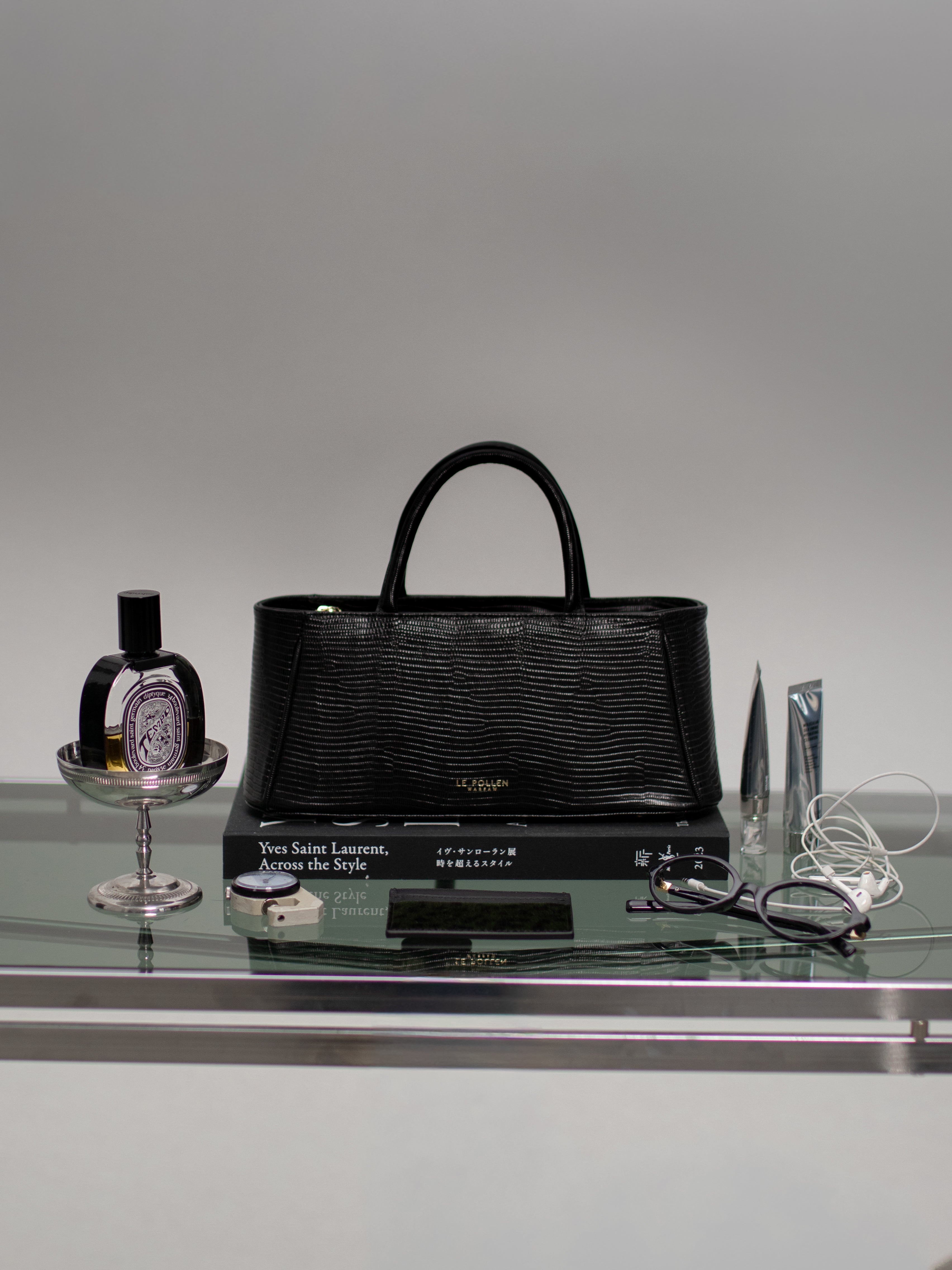 Mia Handbag Black Lizard