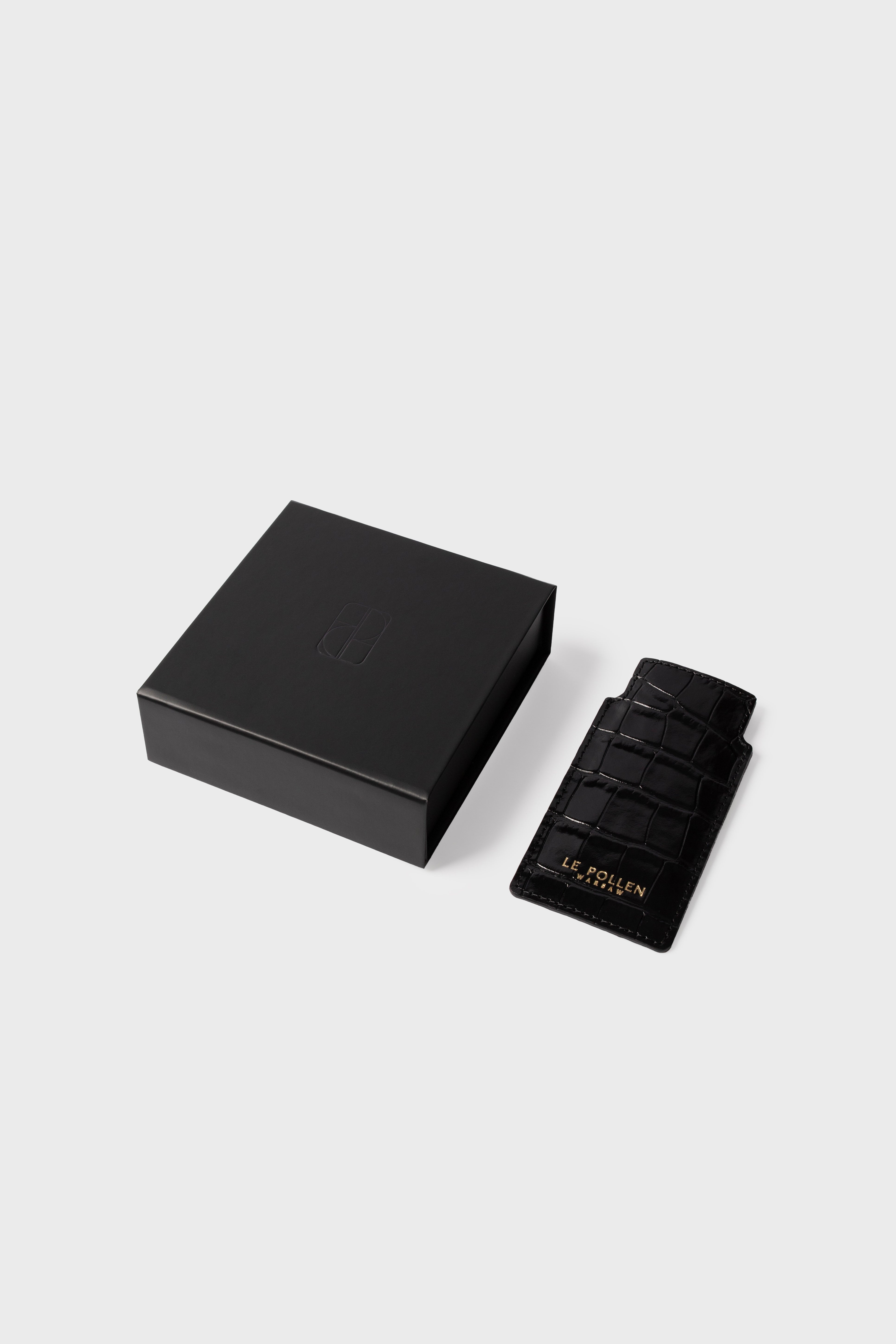 Hair Comb Black Crocodile