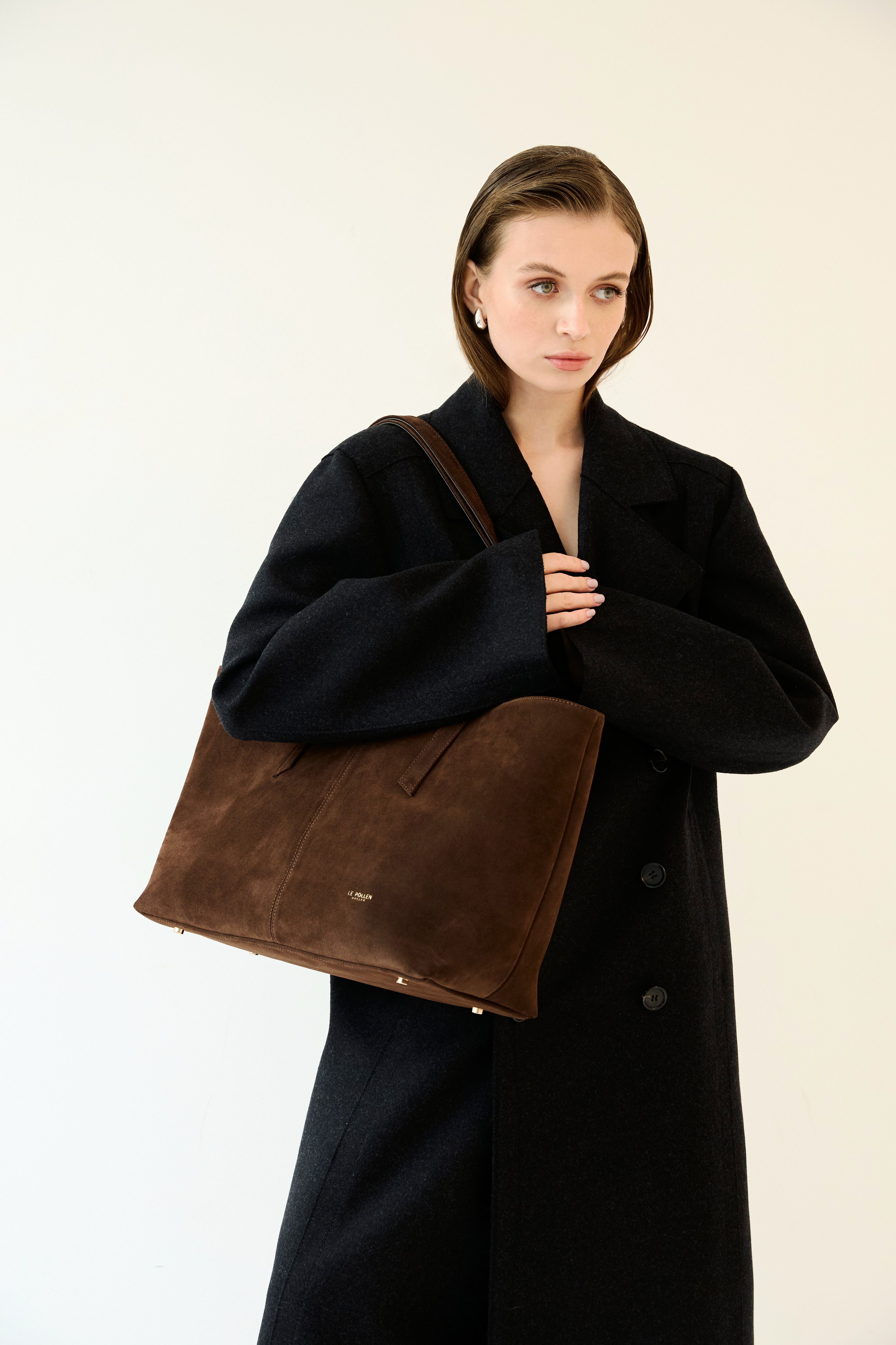 Noam Large Chocolate Suede