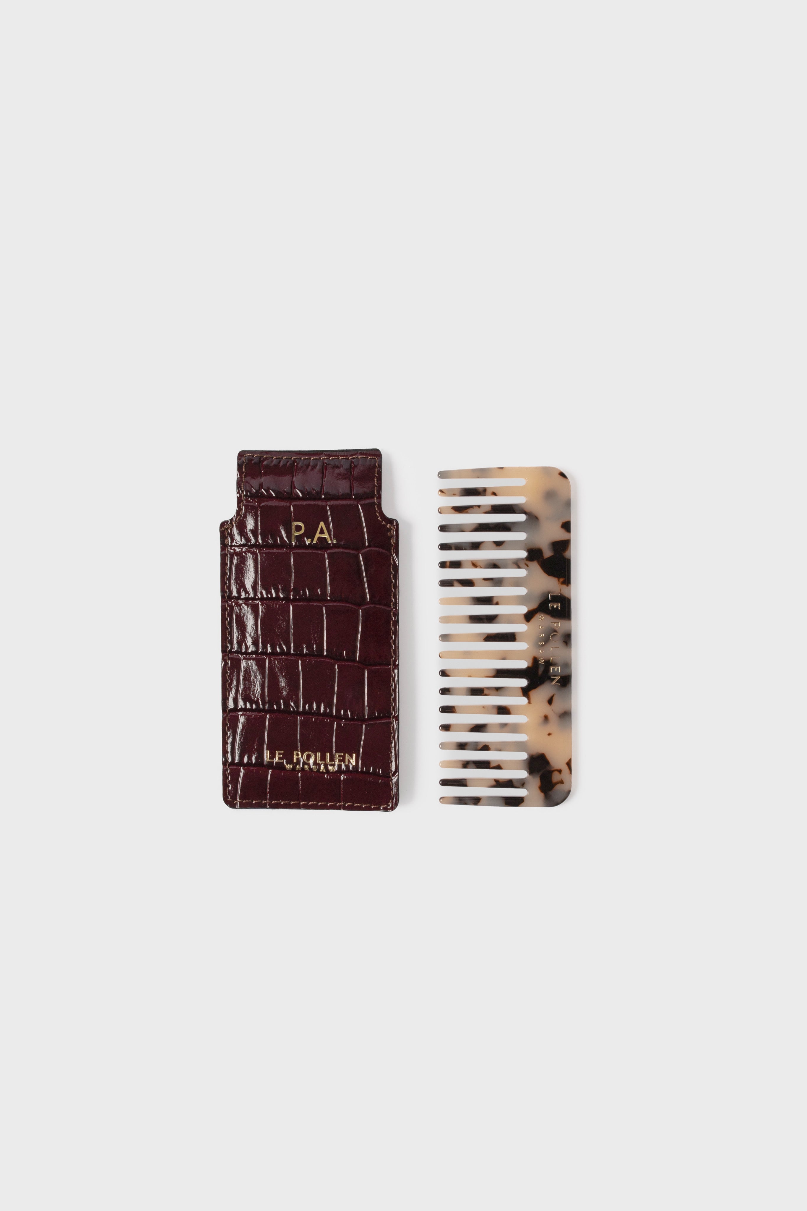 Hair Comb Burgundy Crocodile