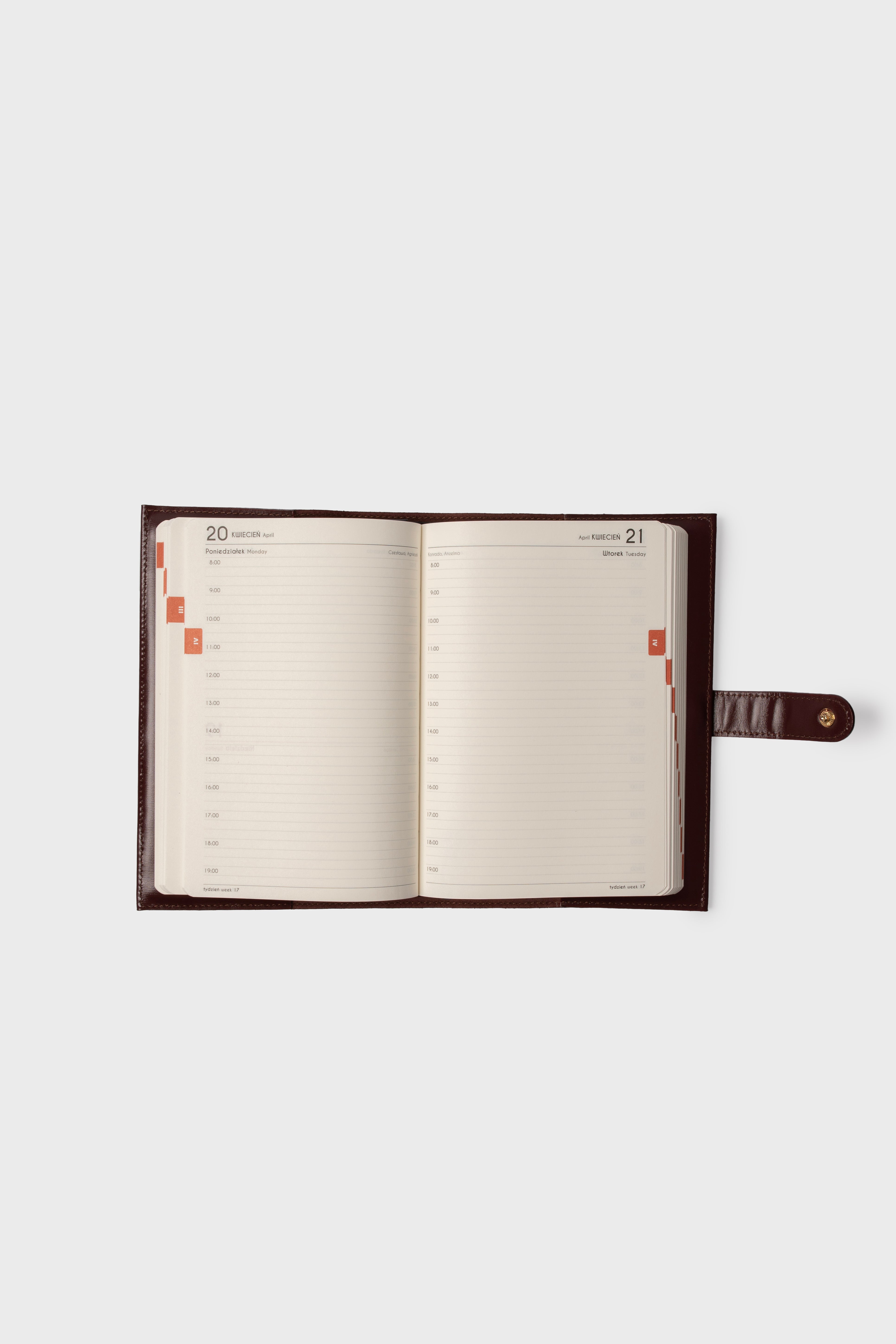 Kalendarz Burgundowy Gładki