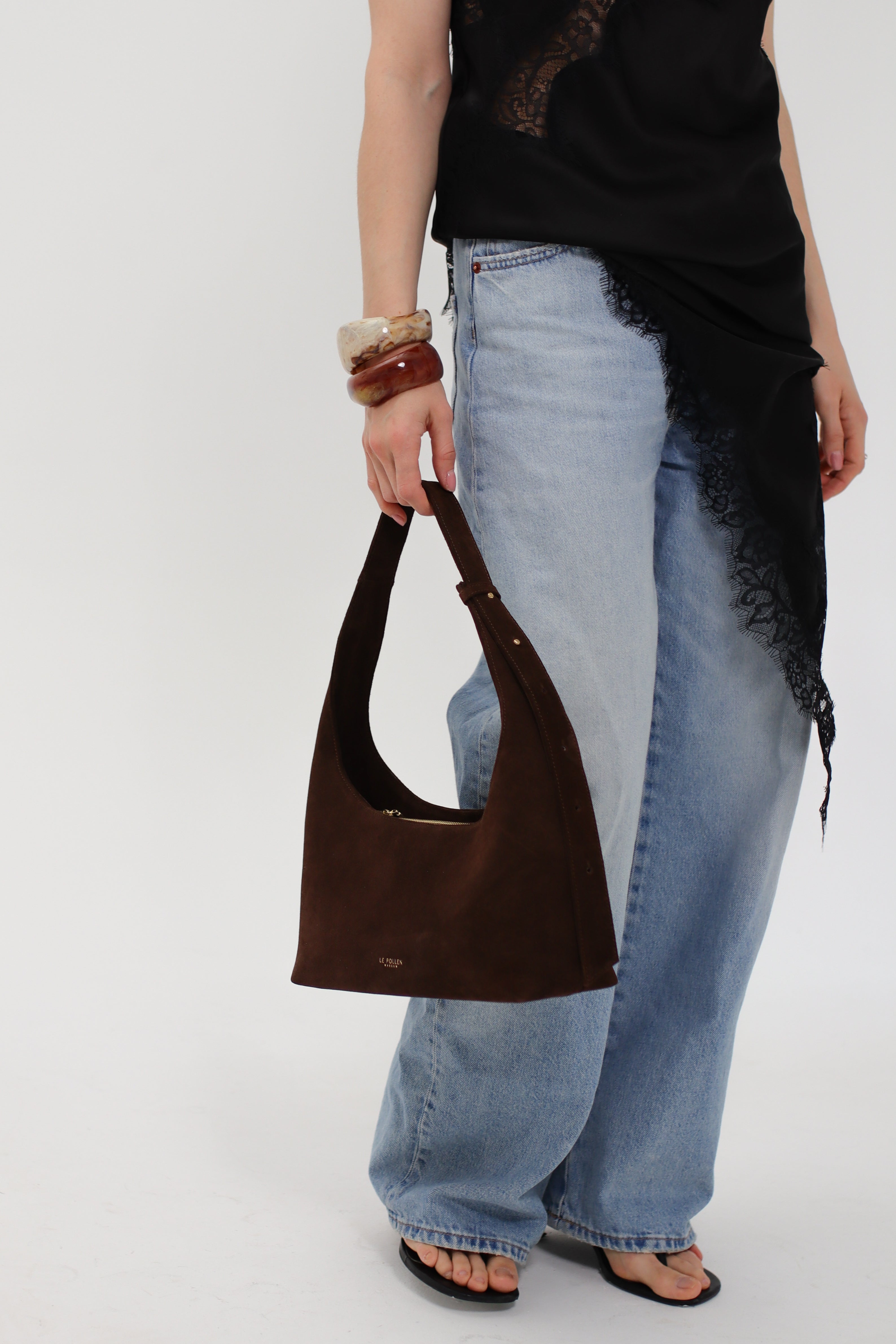Mini Hobo Chocolate Suede