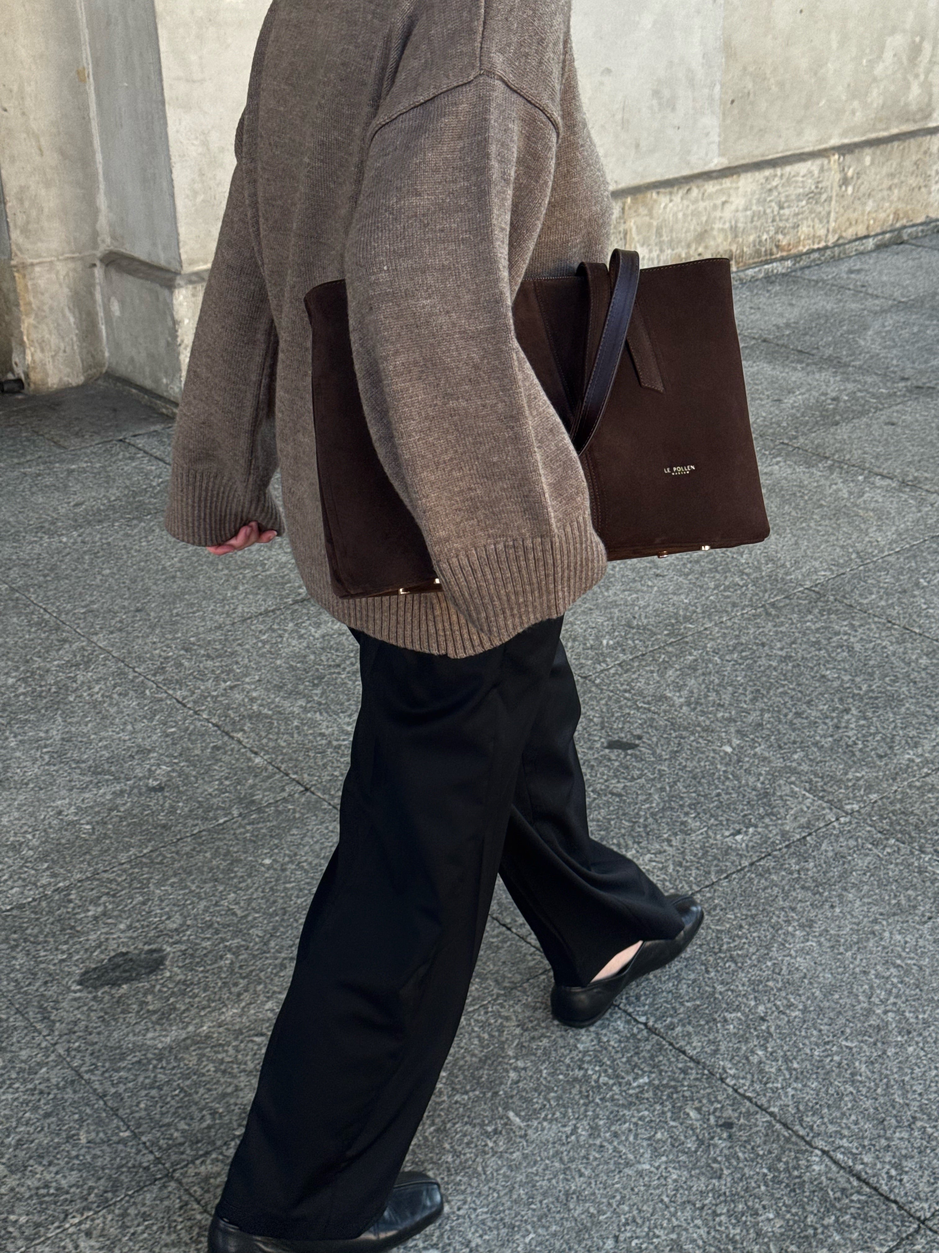 Noam Midi Chocolate Suede