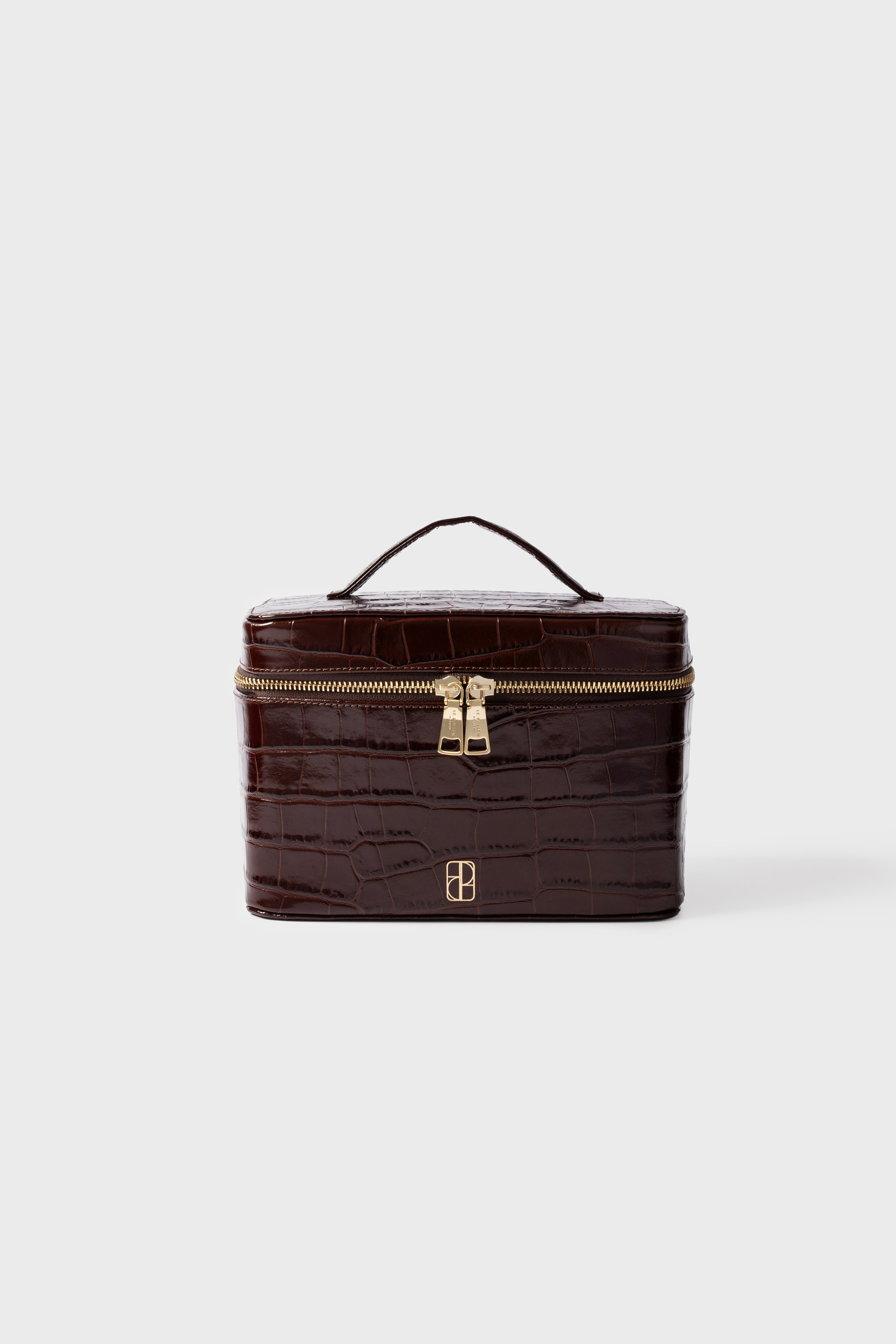 Vanity Case Brown Crocodile