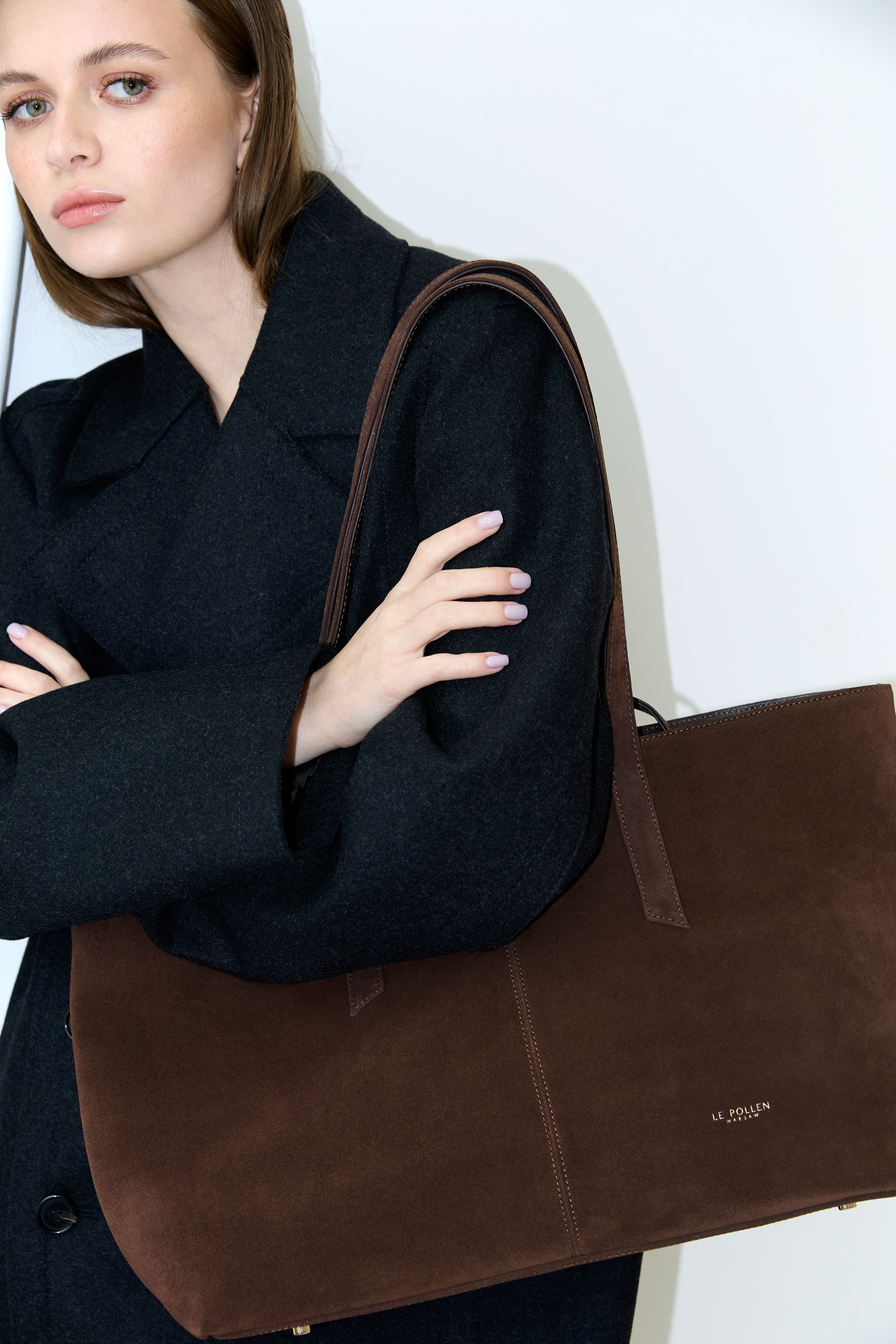 Noam Large Chocolate Suede