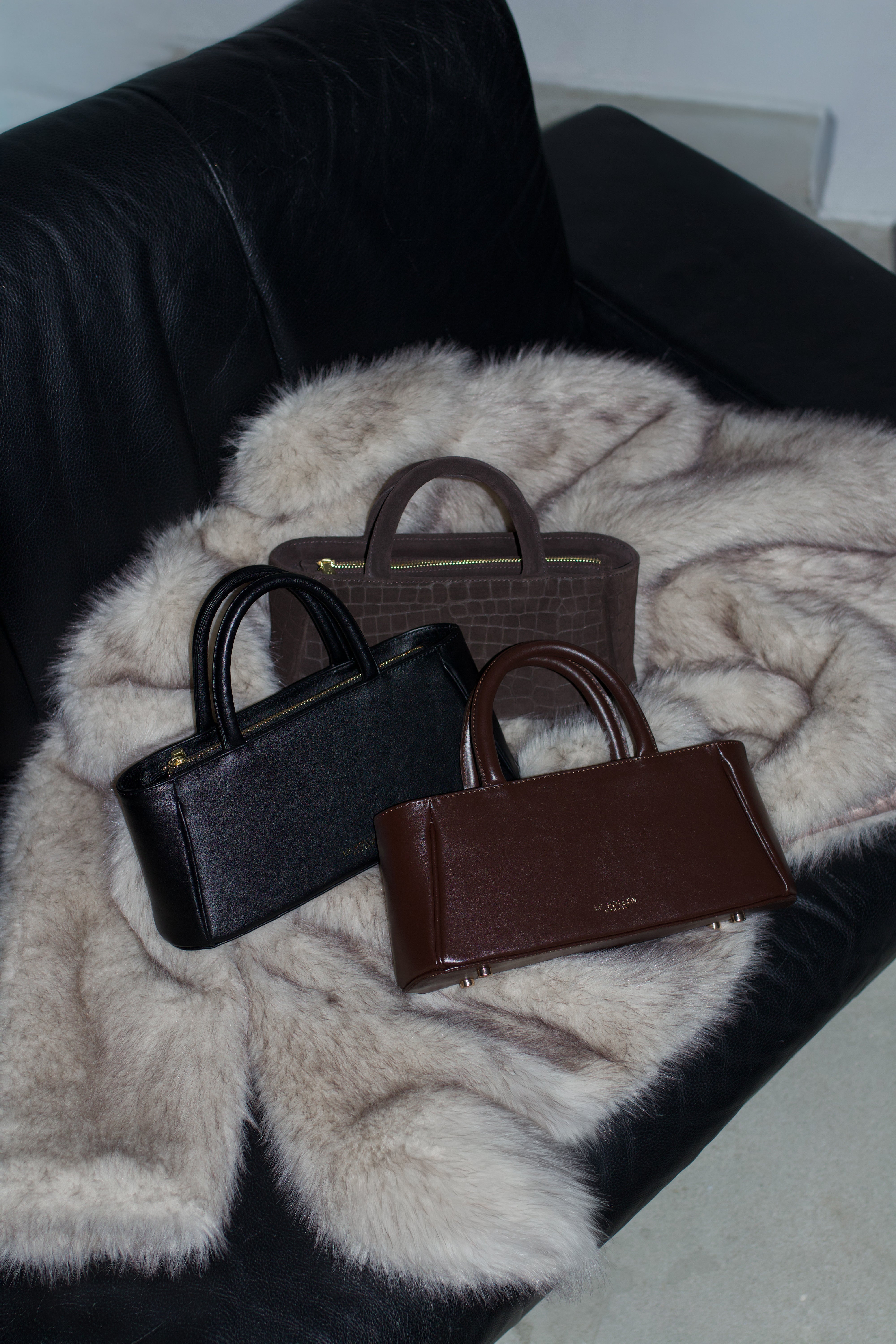 Mia Handbag Black Lizard