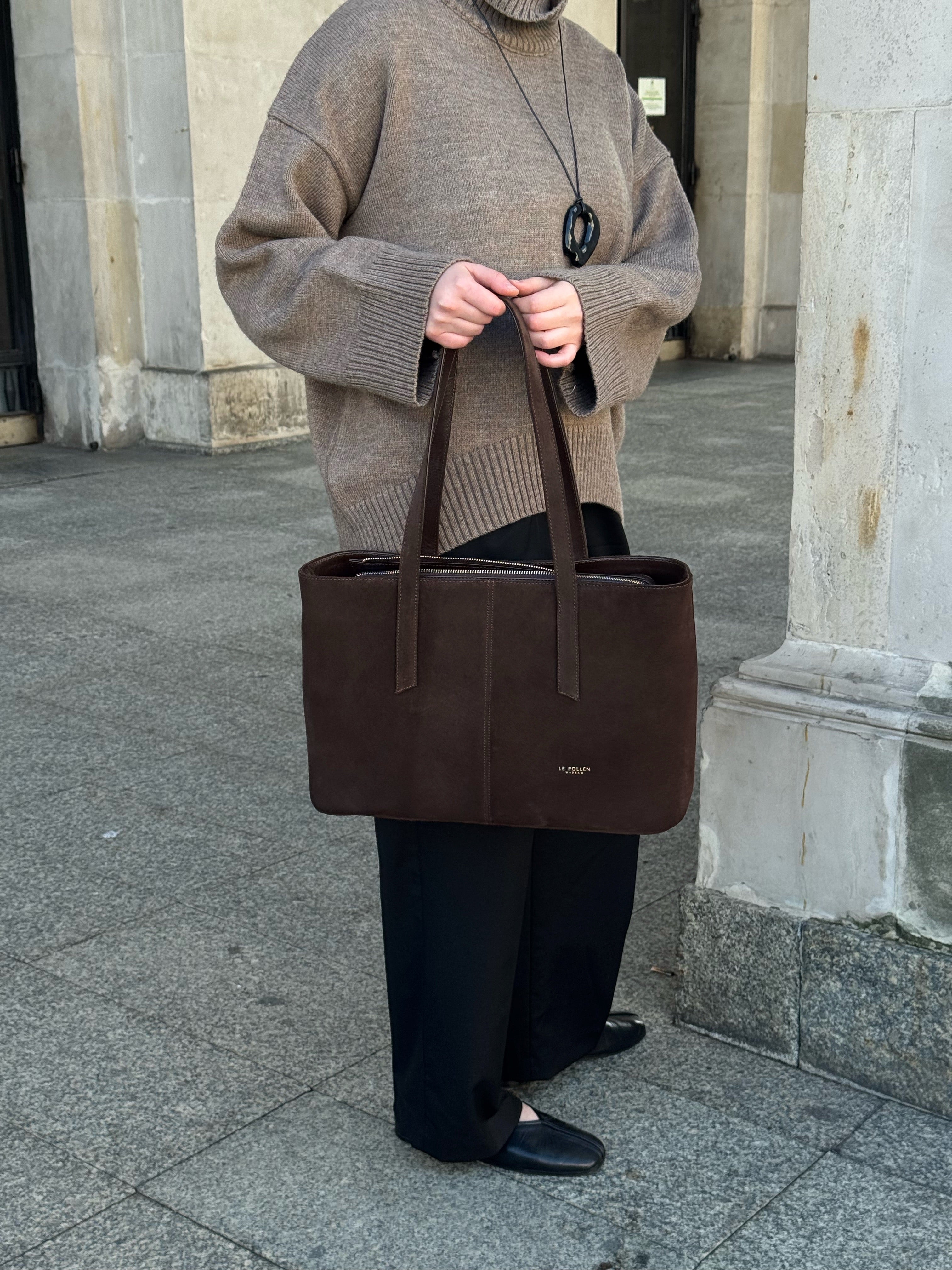 Noam Midi Chocolate Suede