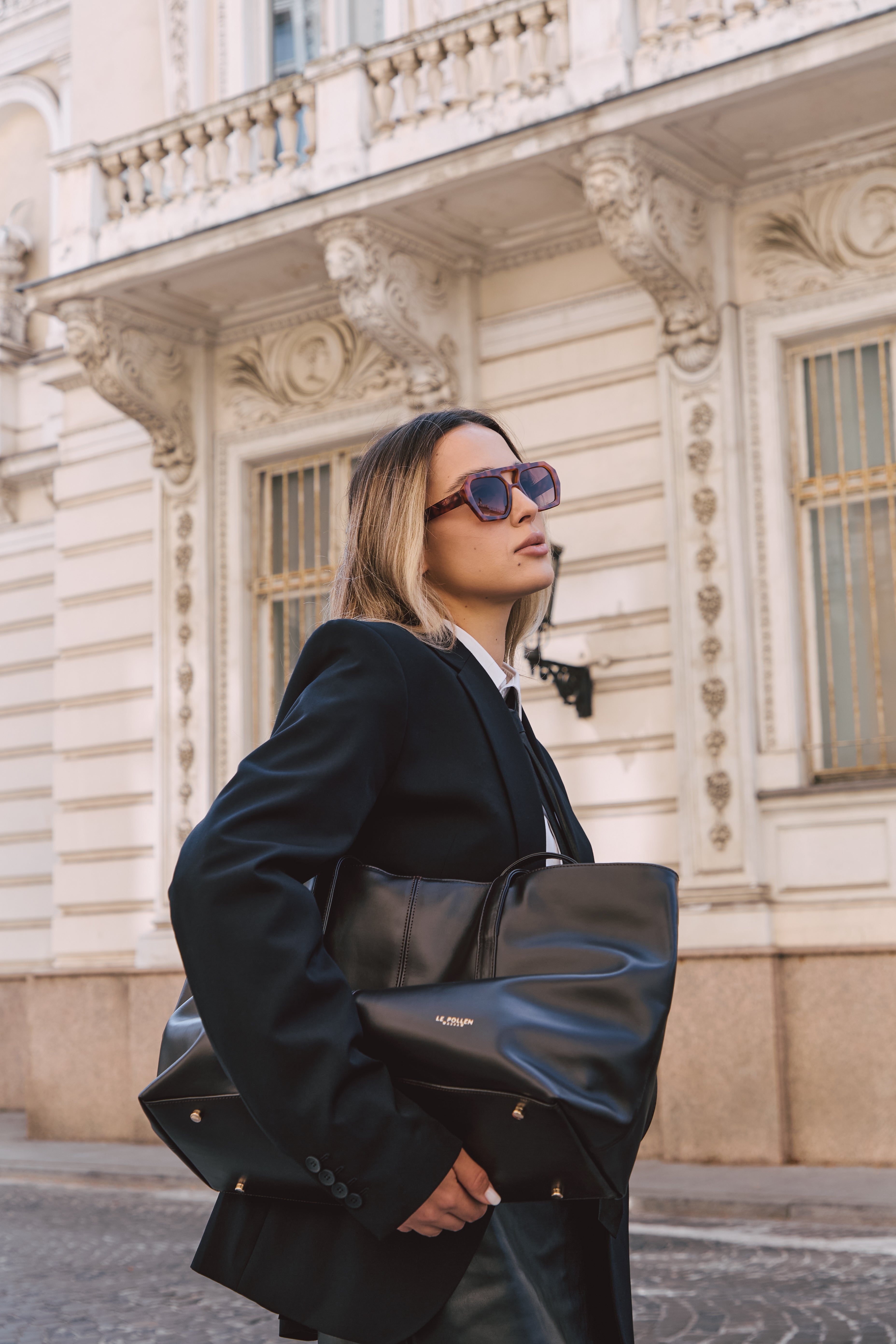 Noam Large Black Nappa