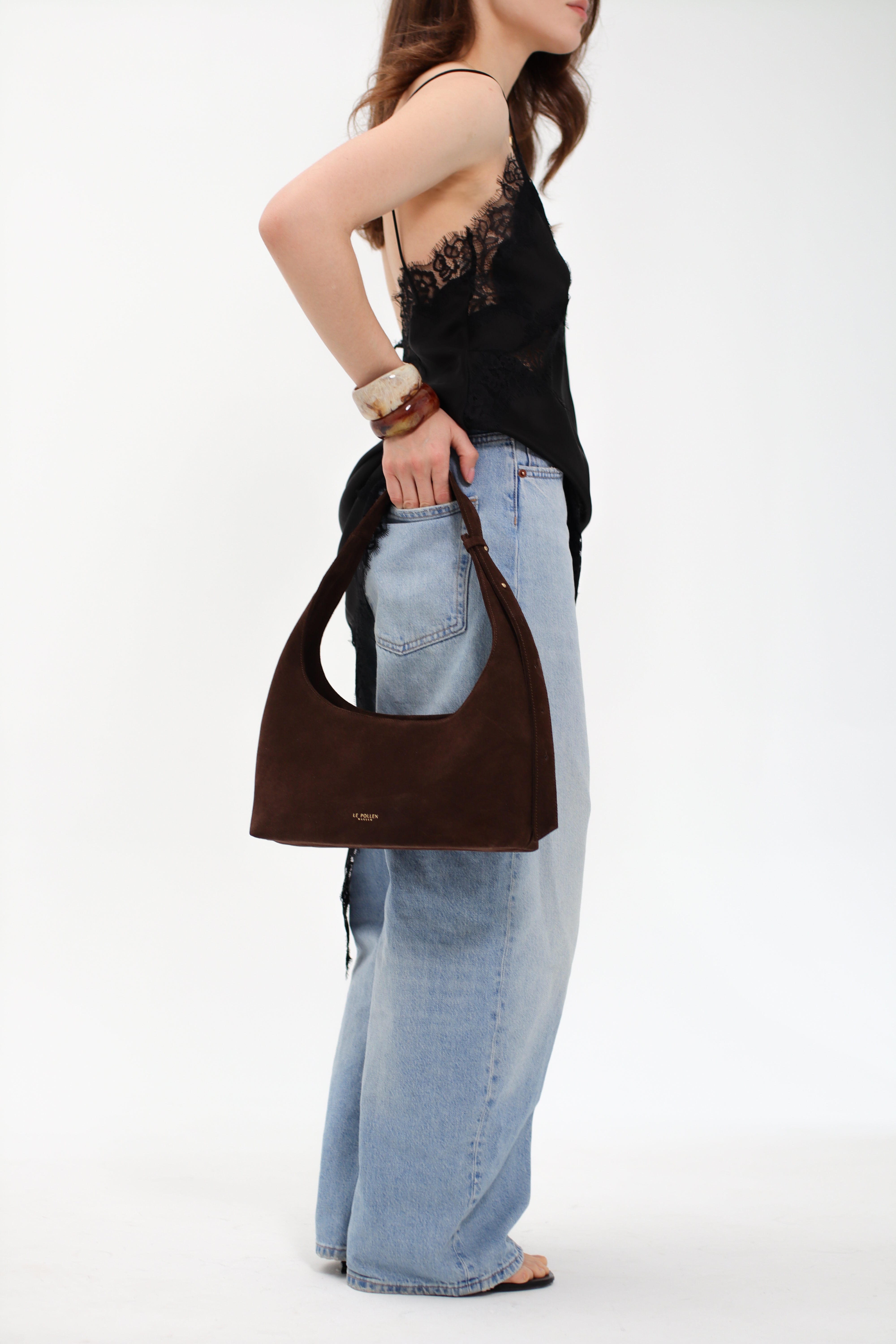 Mini Hobo Chocolate Suede