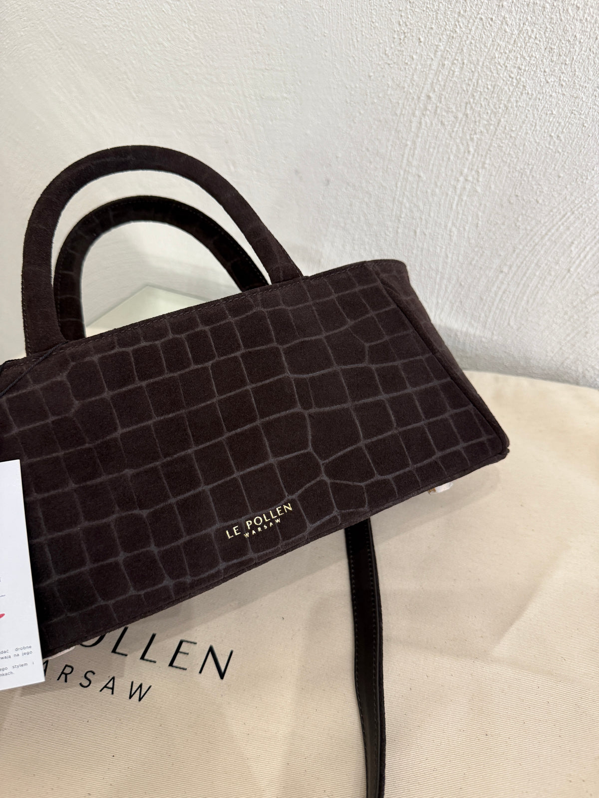 Mia Croco Chocolate Suede Sample Sale