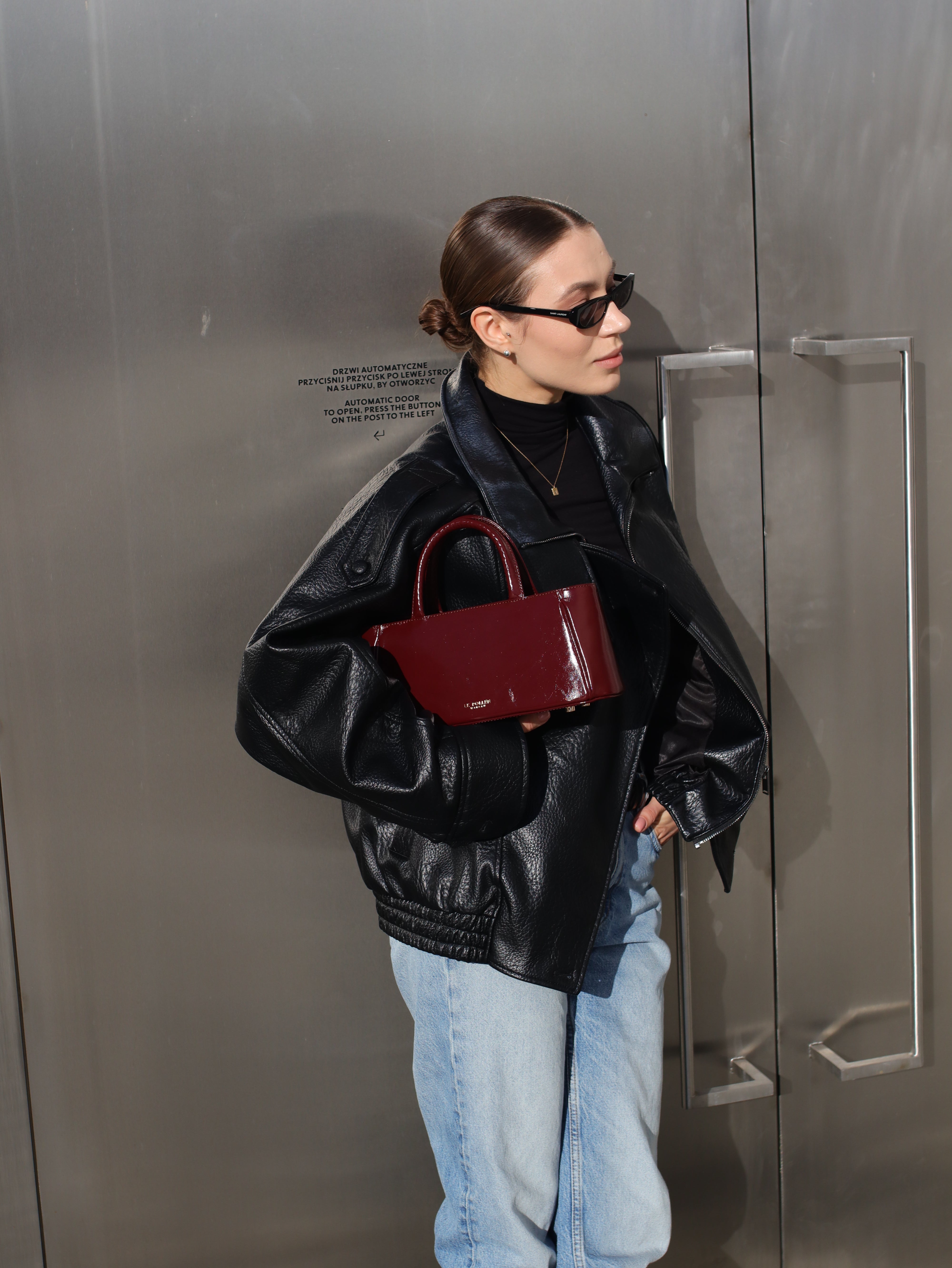 Mia Cherry Glossy Handbag