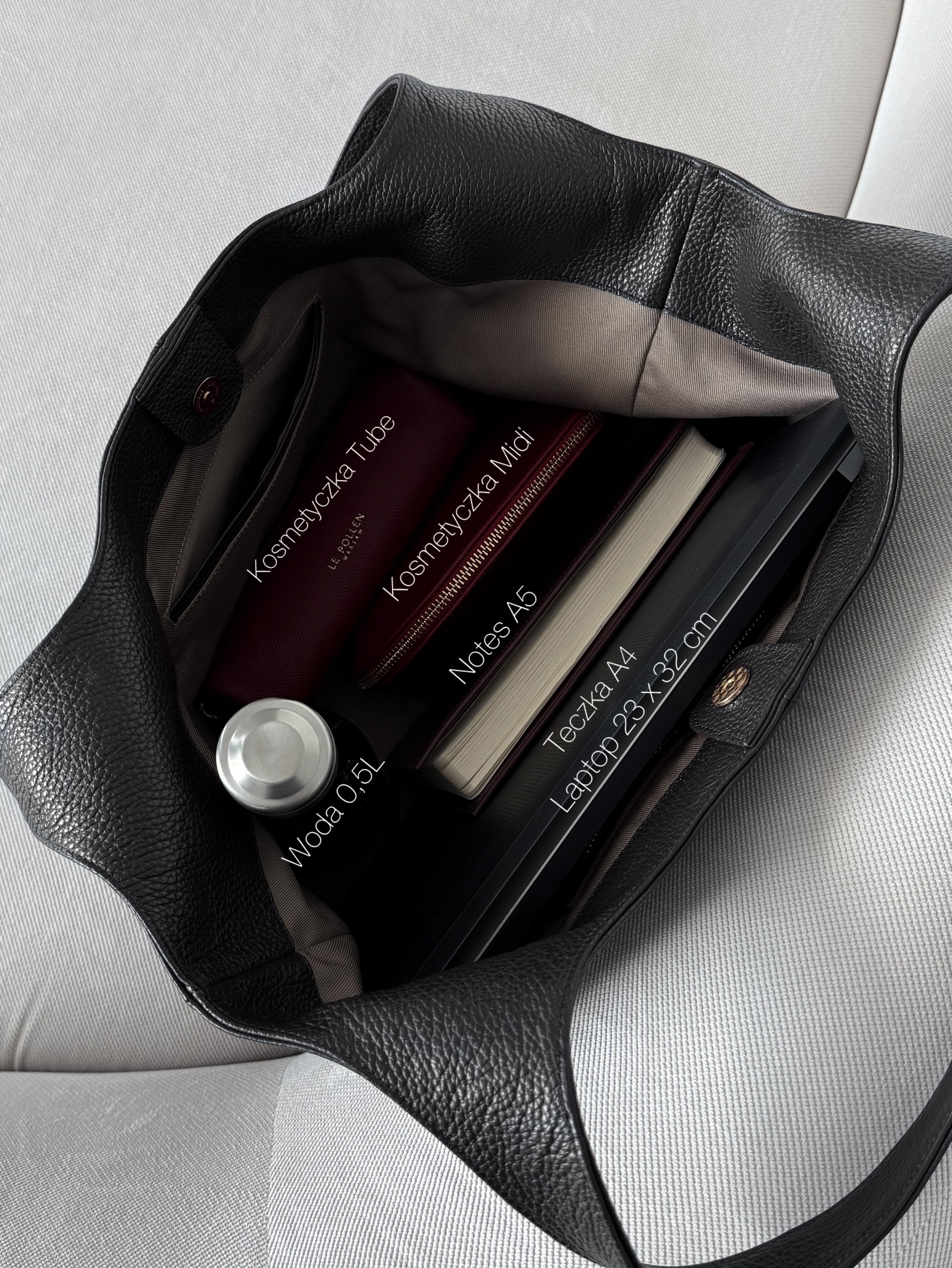 Easy Tote Black Grain