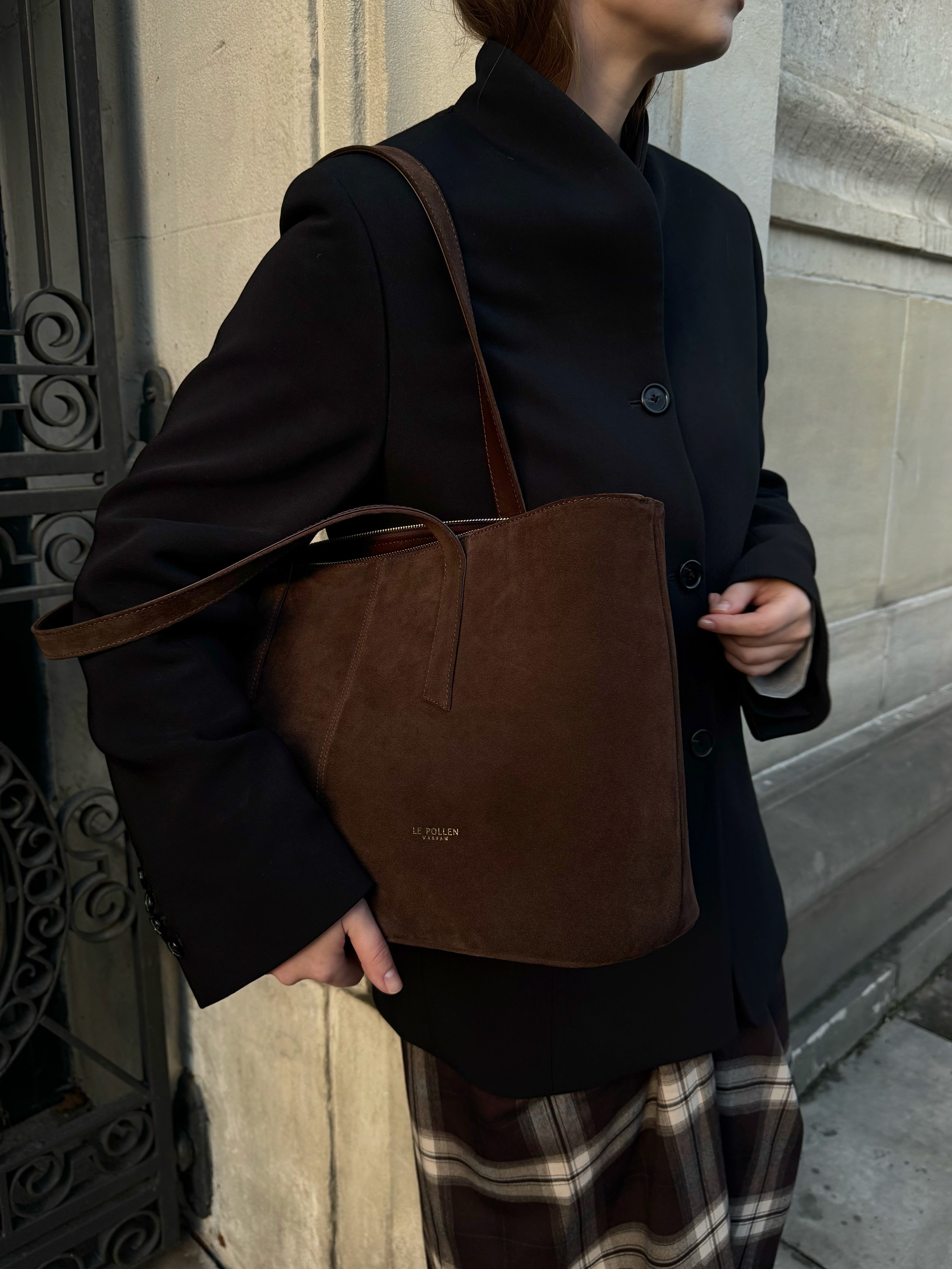 Noam Midi Chocolate Suede