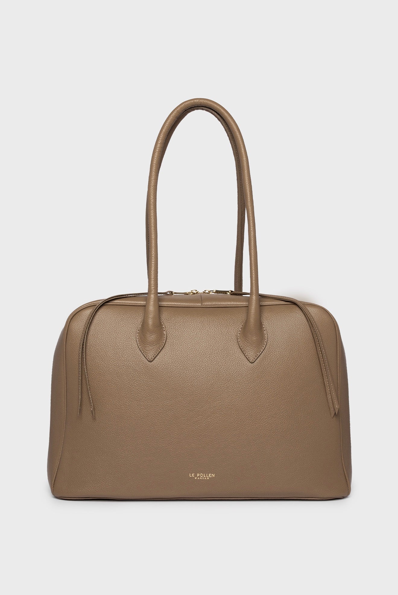 Torebka typu bowling bag beżowa